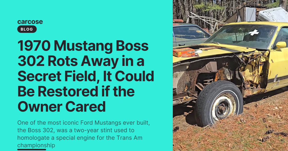 1970 Mustang Boss 302 Rots Away in a Secret Field, It Could Be Restored ...