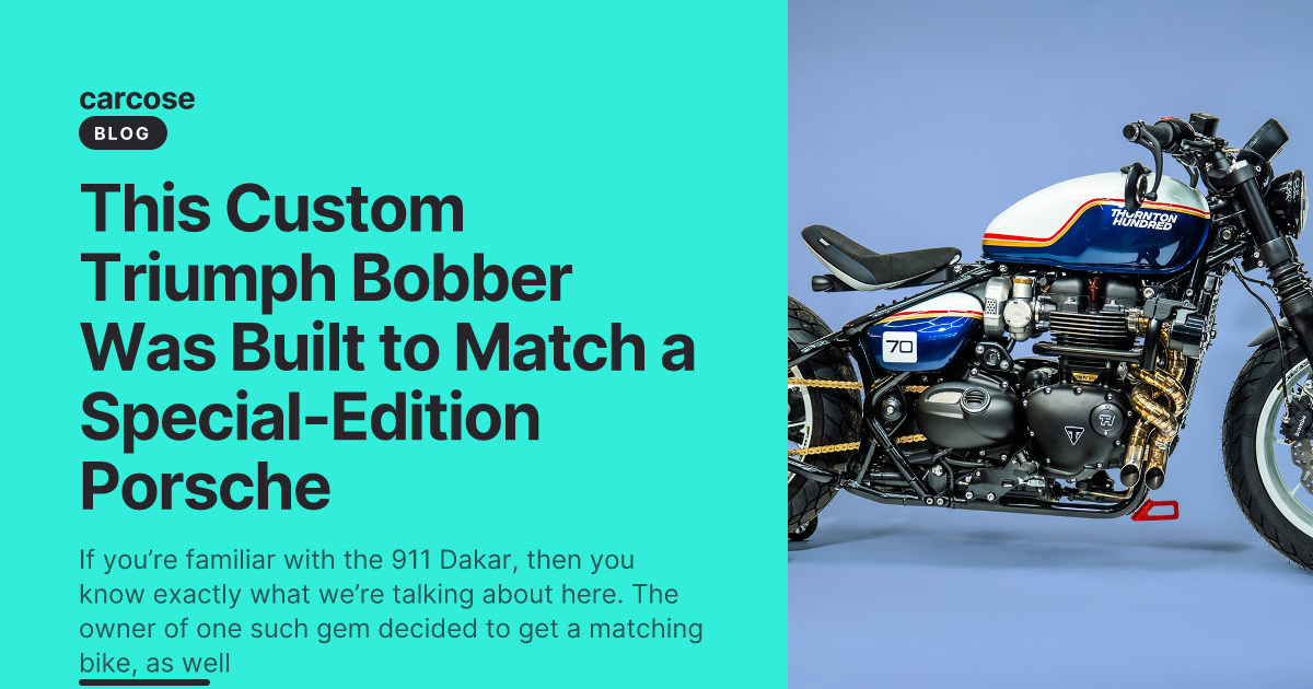 This Custom Triumph Bobber Was Built to Match a Special-Edition Porsche